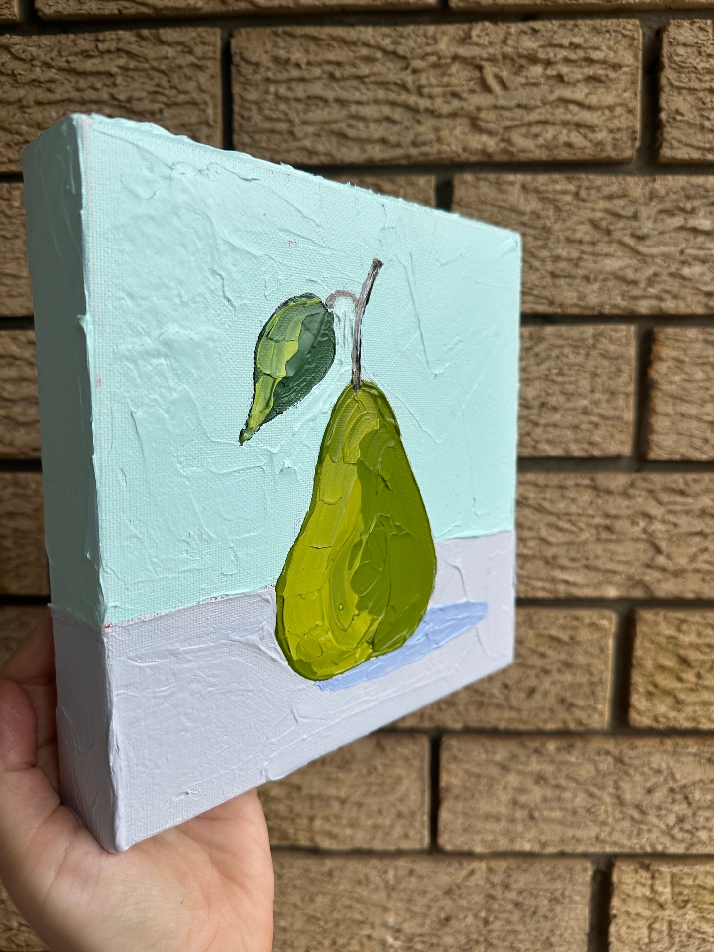 PEAR LOVE 20x20 cm acrylic on canvas original painting