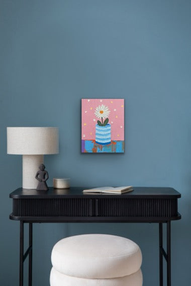 FLOWER IN A VASE 20x25.4 cm acrylic on canvas original painting