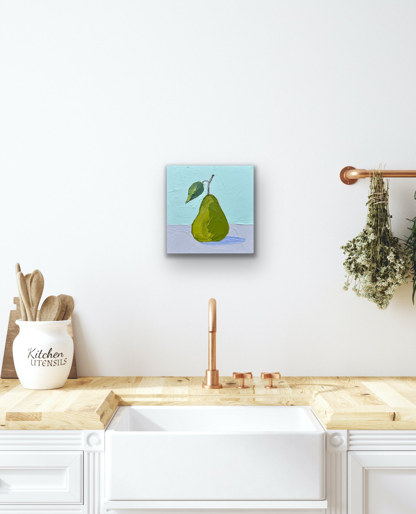 PEAR LOVE 20x20 cm acrylic on canvas original painting
