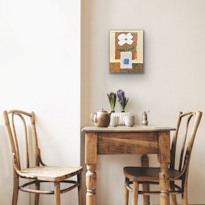 WHITE FLOWER 20x25.4 cm acrylic on canvas original painting