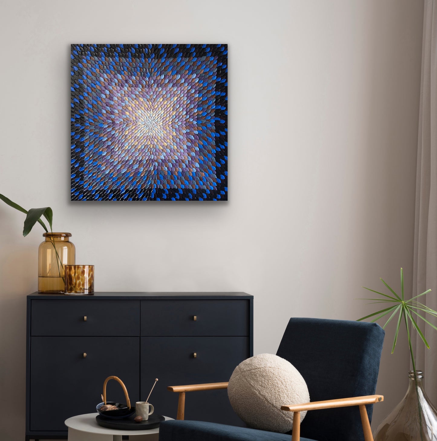 MELBOURNE NIGHTS I 91x91 cm acrylic on canvas original painting