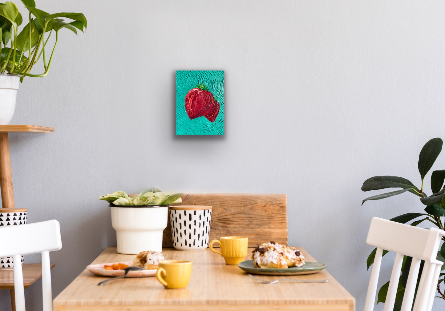 STRAWBERRIES 23x31 cm acrylic on canvas original painting