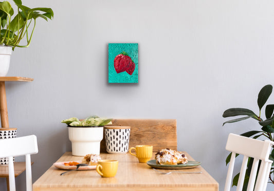 STRAWBERRIES 23x31 cm acrylic on canvas original painting