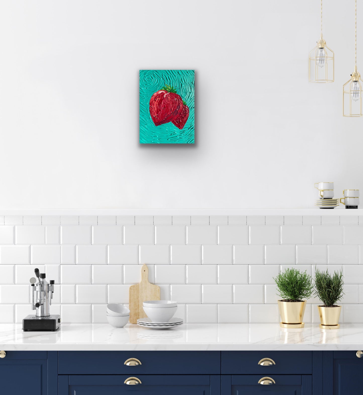 STRAWBERRIES 23x31 cm acrylic on canvas original painting