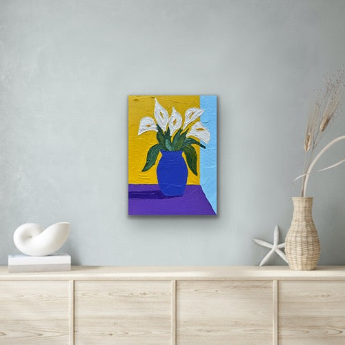 CALLA LILIES 30.5x40.5 cm acrylic on canvas original painting