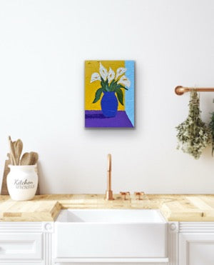 CALLA LILIES 30.5x40.5 cm acrylic on canvas original painting