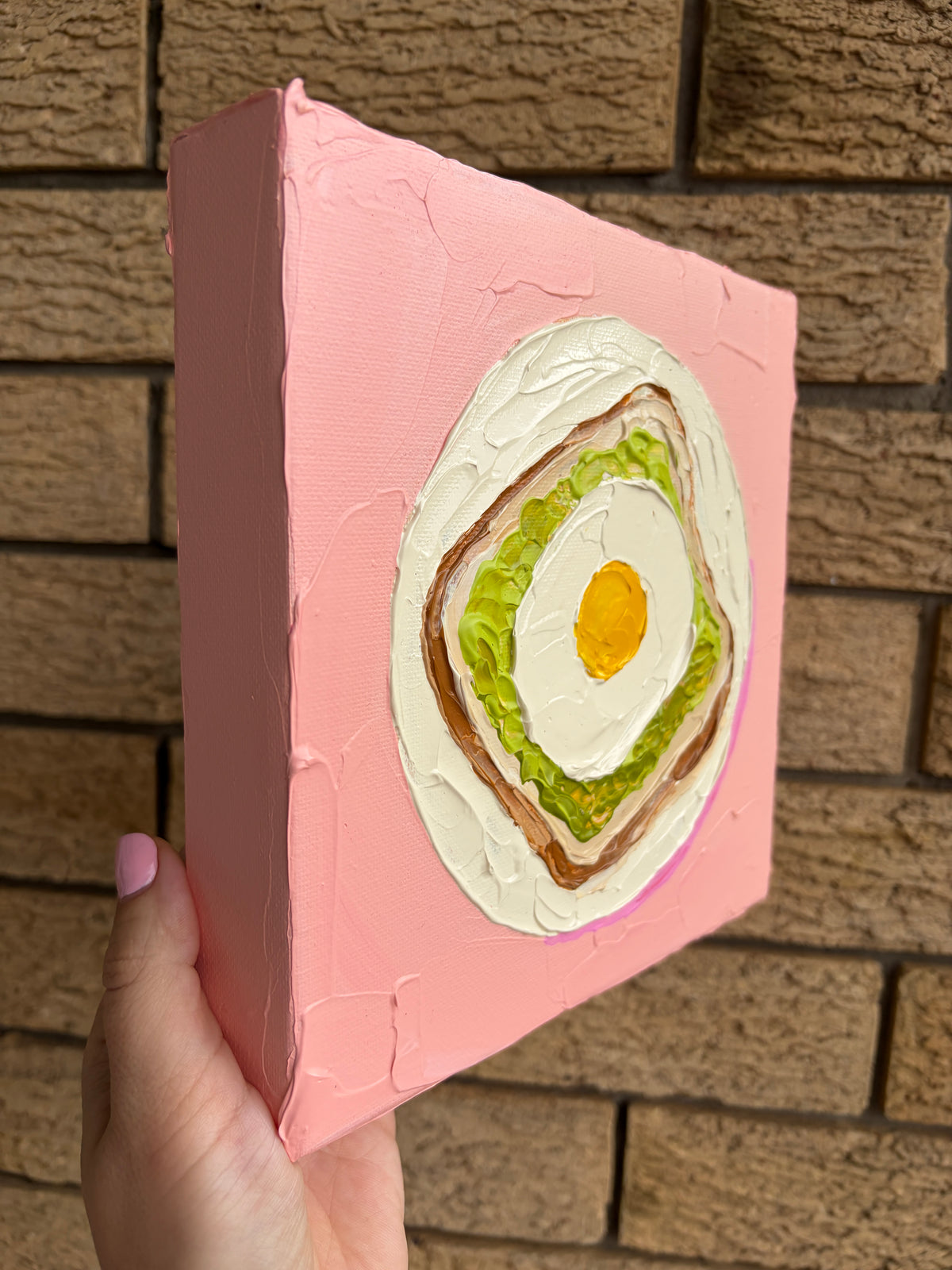 AVO TOAST 2 20x20 cm acrylic on canvas original painting