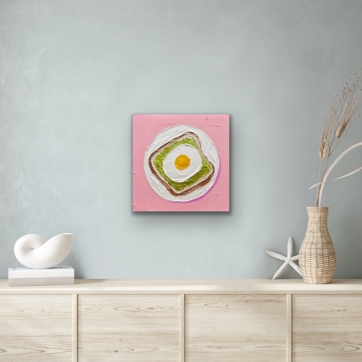 AVO TOAST 2 20x20 cm acrylic on canvas original painting