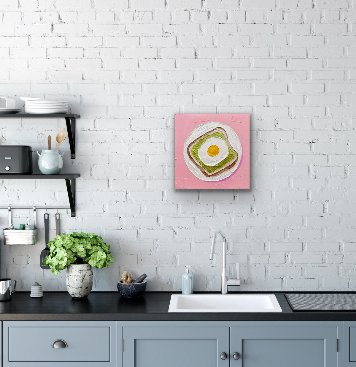 AVO TOAST 2 20x20 cm acrylic on canvas original painting