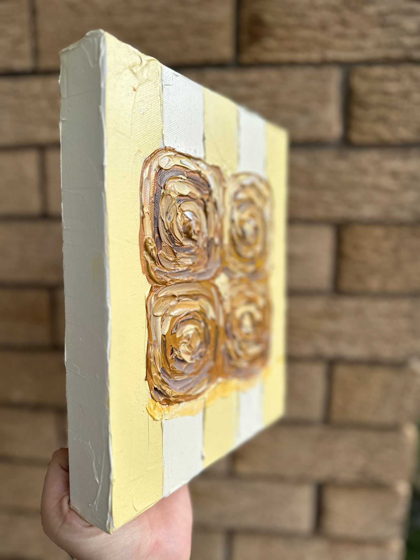 WHAT'S FOR BREAKFAST: CINNAMON ROLLS 20.4x25.4 cm acrylic on canvas original painting