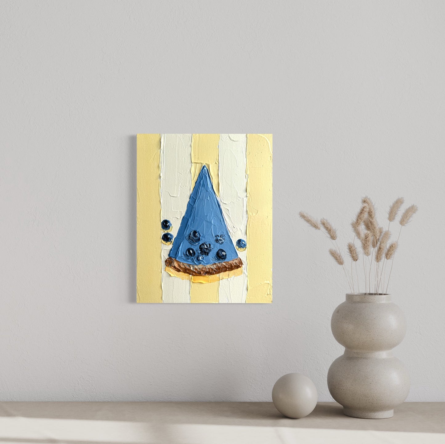 WHAT'S FOR BREAKFAST: BLUEBERRY CHEESECAKE 20.4x25.4 cm acrylic on canvas original painting