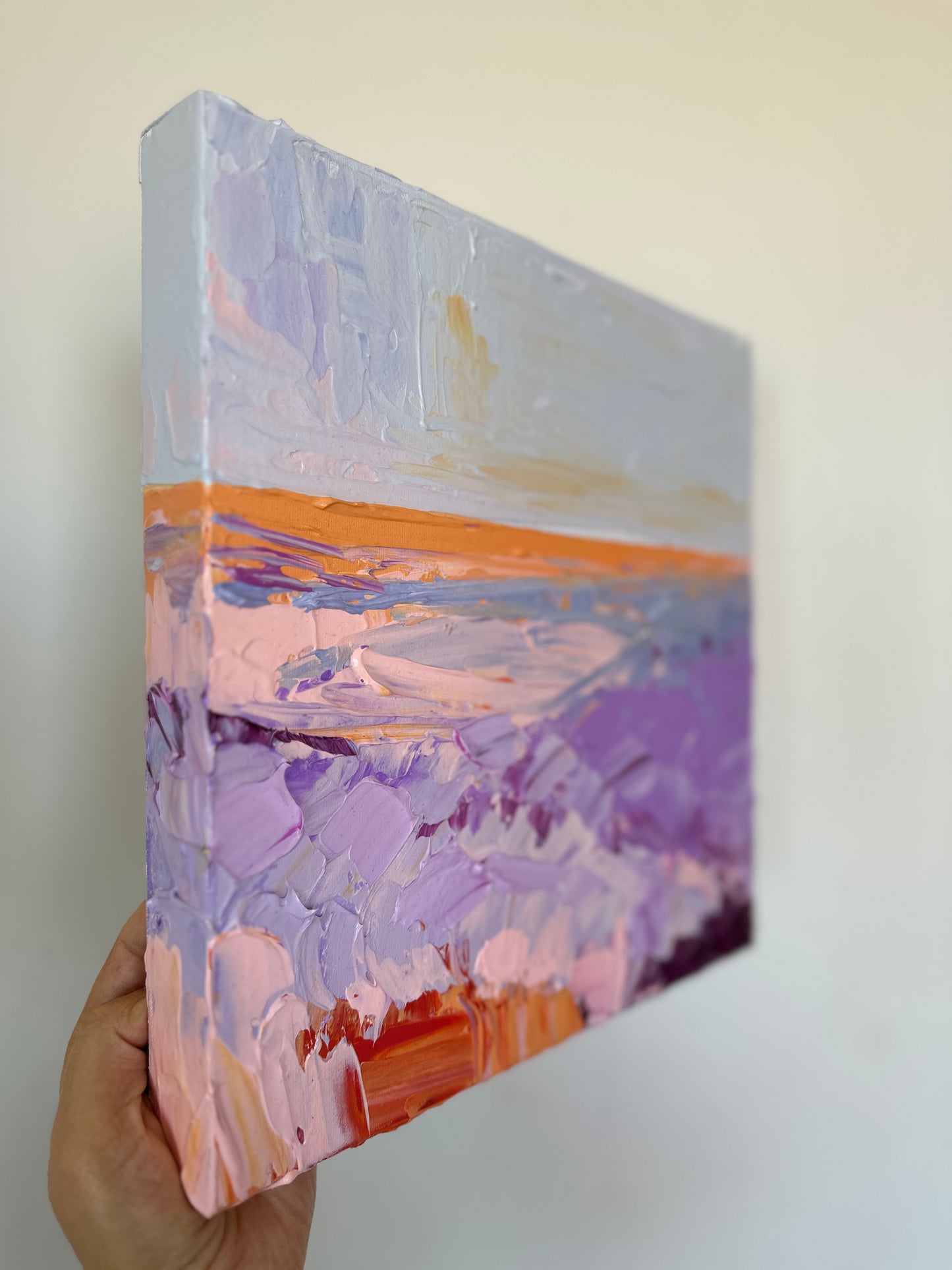 PURPLE SEAS 30.5x30.5 cm acrylic on canvas original painting