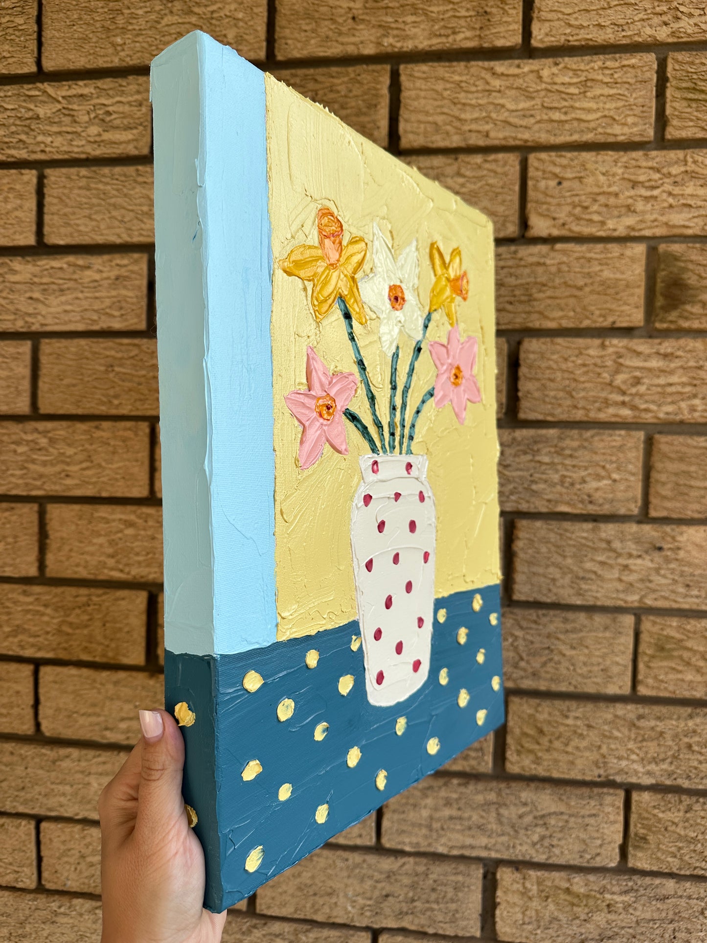 MATISSE INSPIRED DAFFODILS 30.5x40.5 cm acrylic on canvas original painting