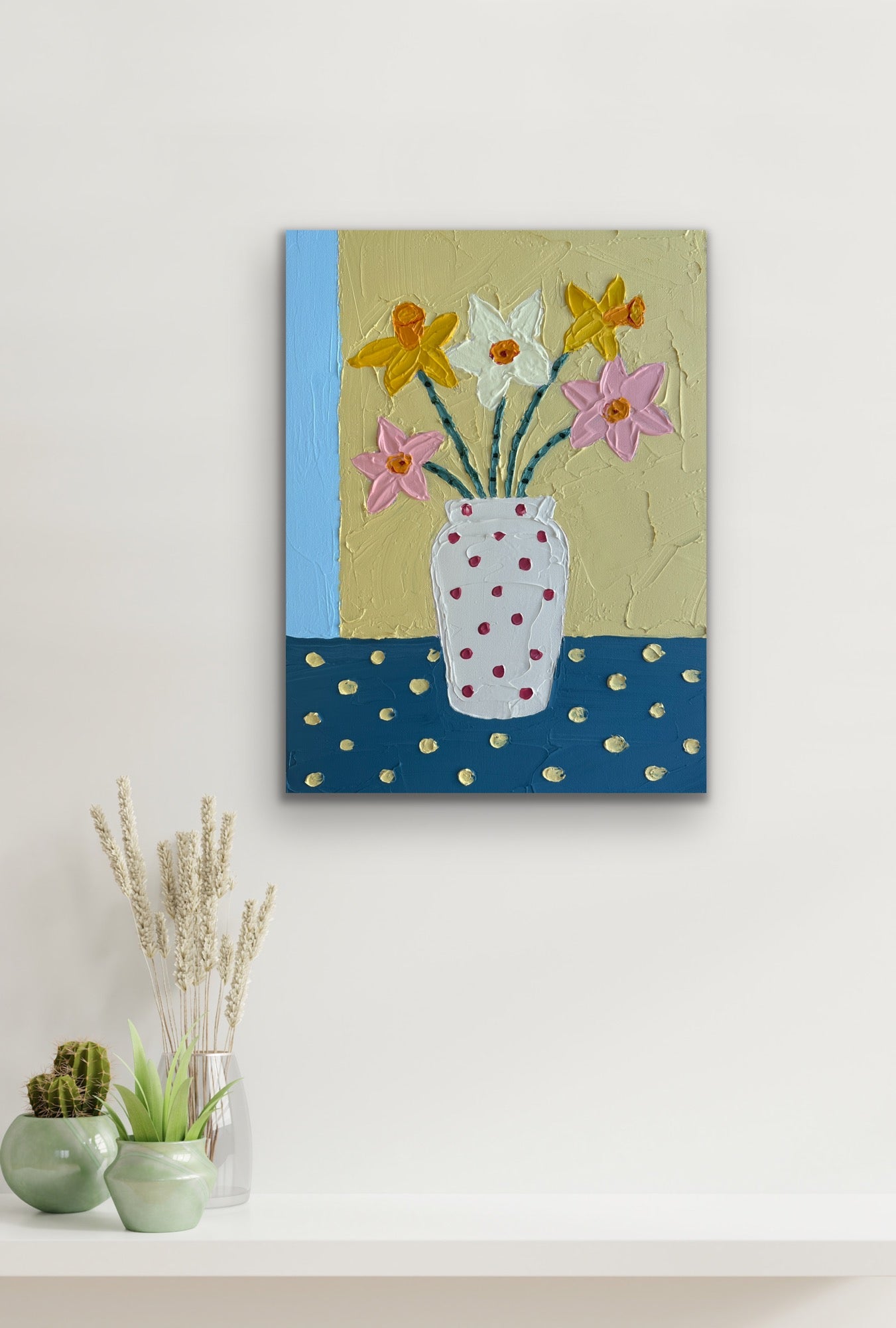 MATISSE INSPIRED DAFFODILS 30.5x40.5 cm acrylic on canvas original painting