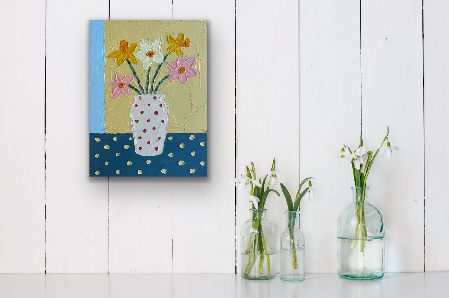 MATISSE INSPIRED DAFFODILS 30.5x40.5 cm acrylic on canvas original painting