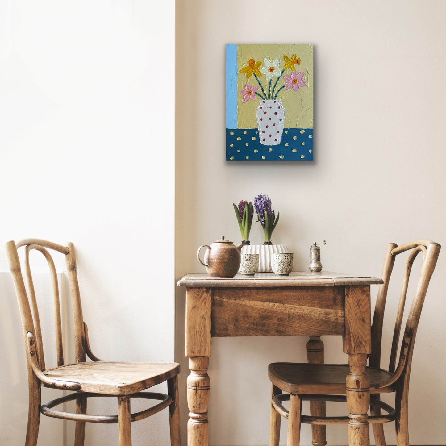 MATISSE INSPIRED DAFFODILS 30.5x40.5 cm acrylic on canvas original painting
