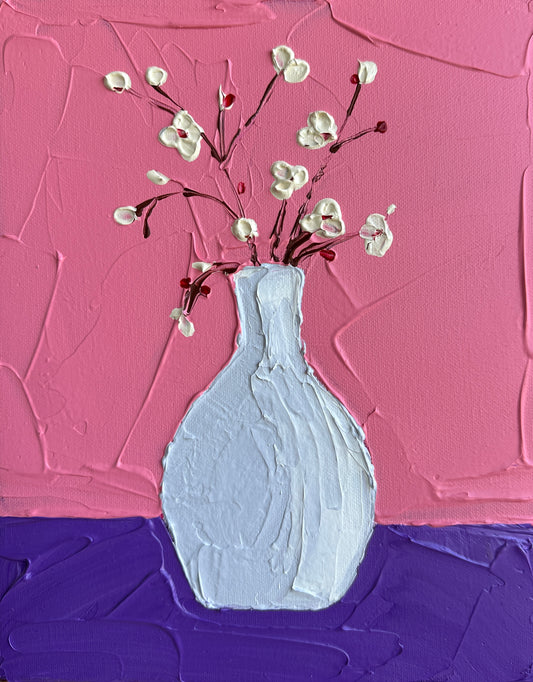 SOFT PETALS 20x25.4 cm acrylic on canvas original painting