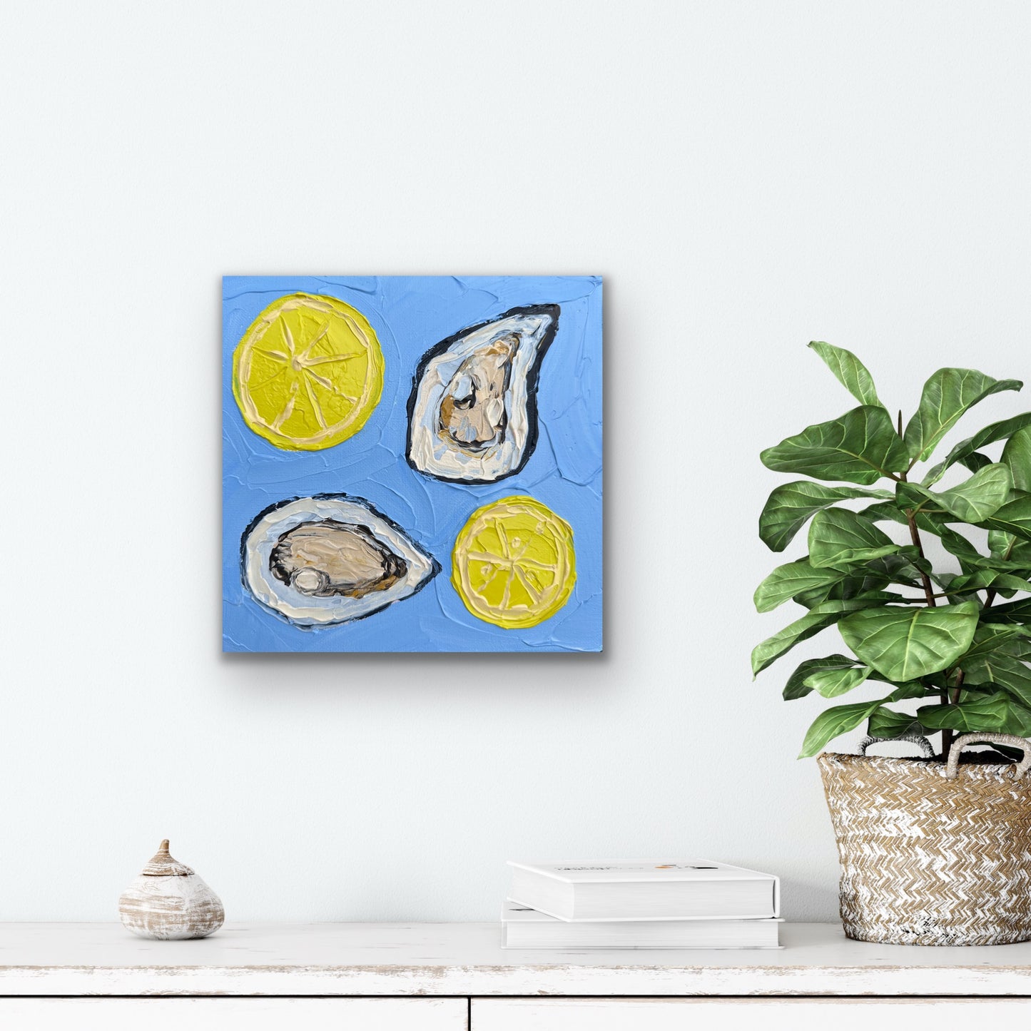 LEMONS AND OYSTERS 20x20 cm acrylic on canvas original painting