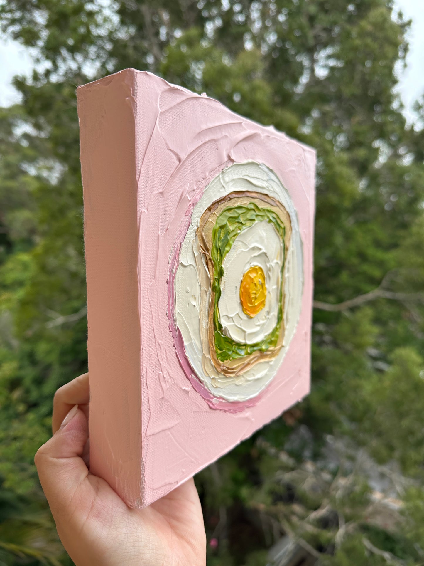 AVO TOAST 20x20 cm acrylic on canvas original painting