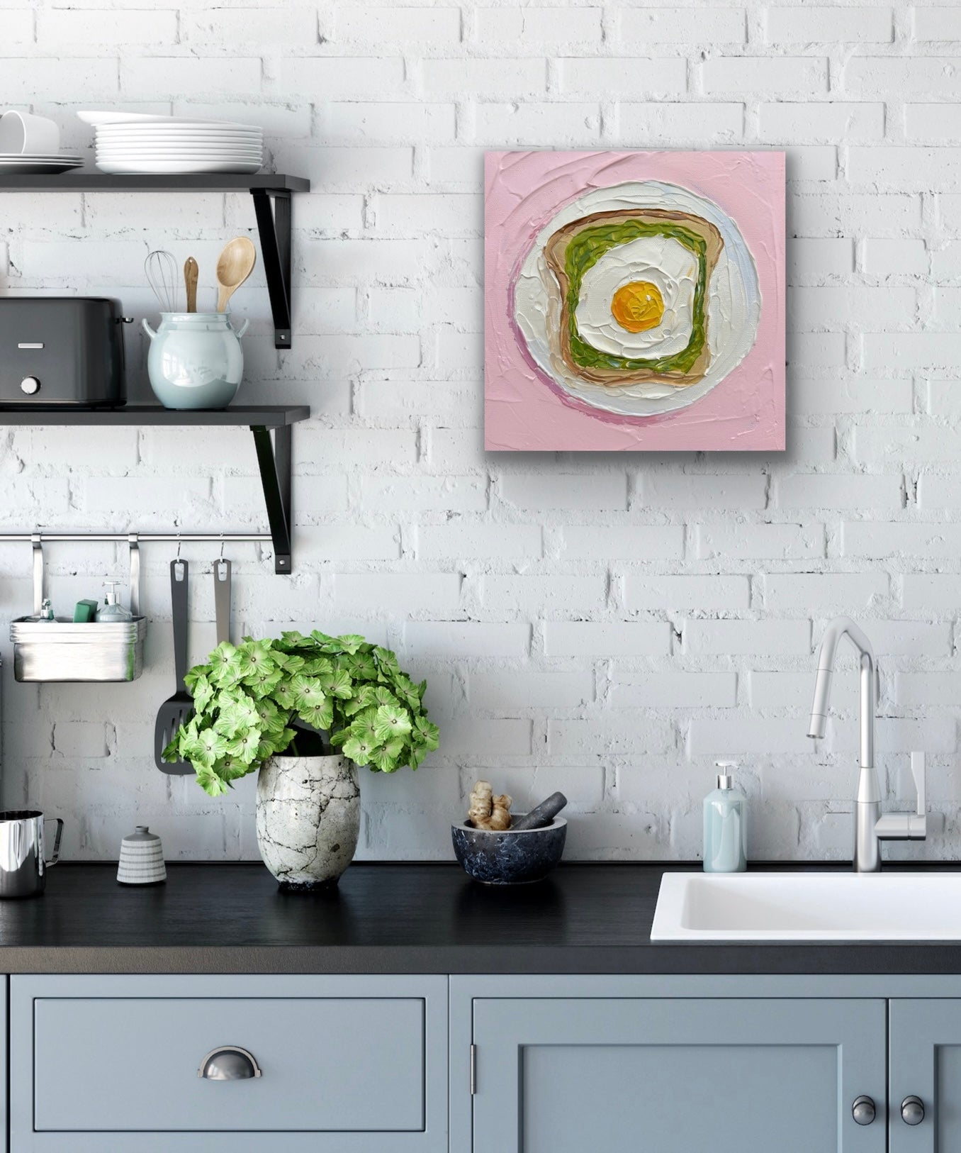 AVO TOAST 20x20 cm acrylic on canvas original painting