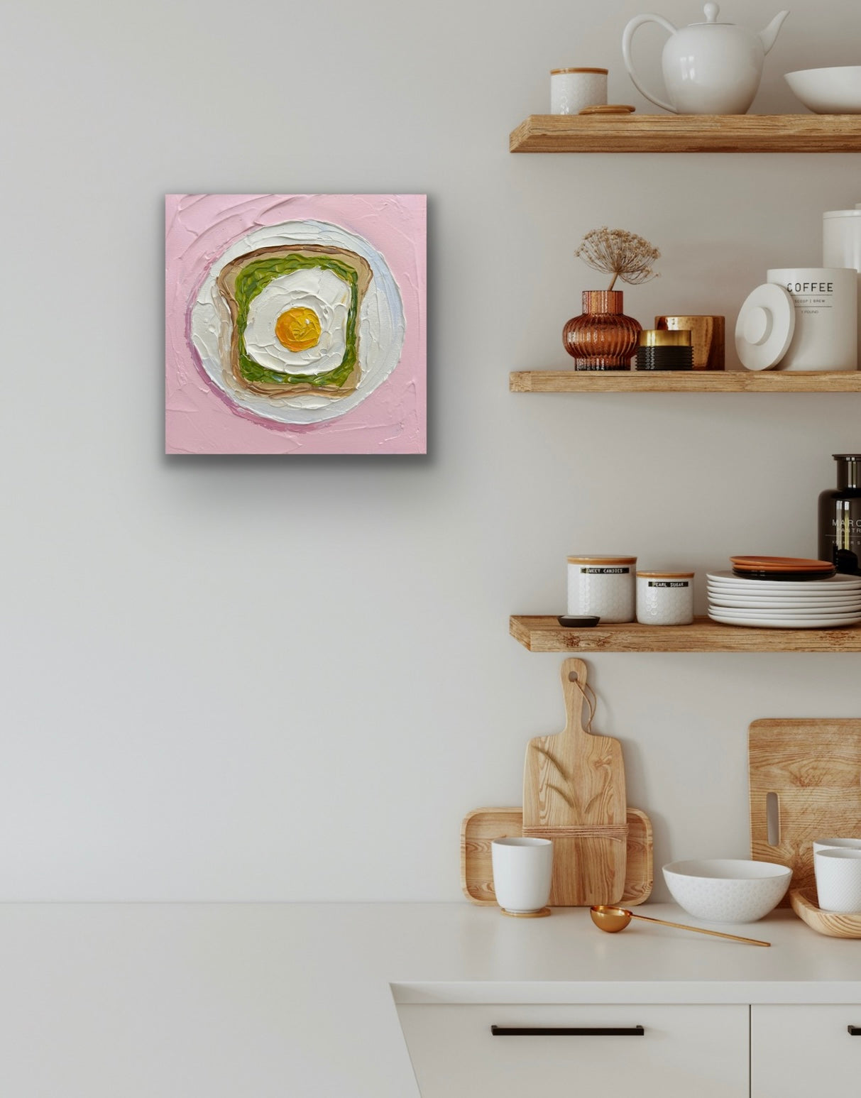 AVO TOAST 20x20 cm acrylic on canvas original painting
