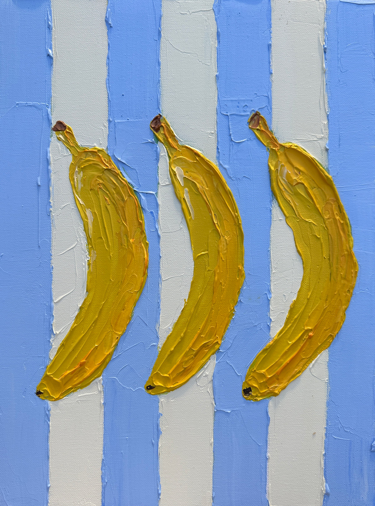 THREE BANANAS 31x41 cm acrylic on canvas original painting