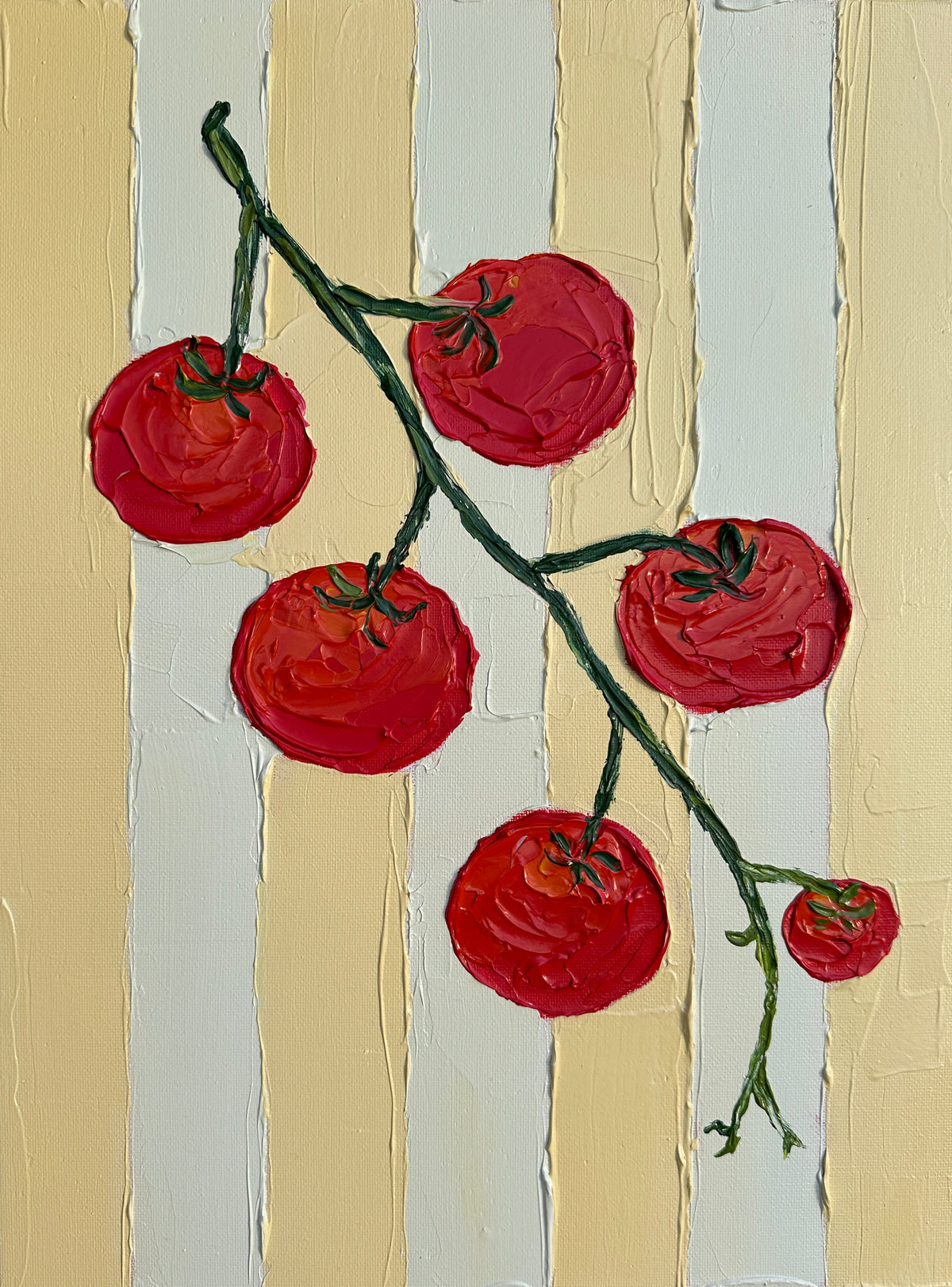SUNLIT TOMATOES 31x41 cm acrylic on canvas original painting