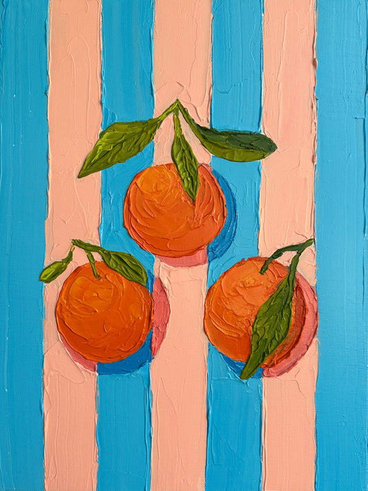 ORANGE TRIO 31x41 cm acrylic on canvas original painting