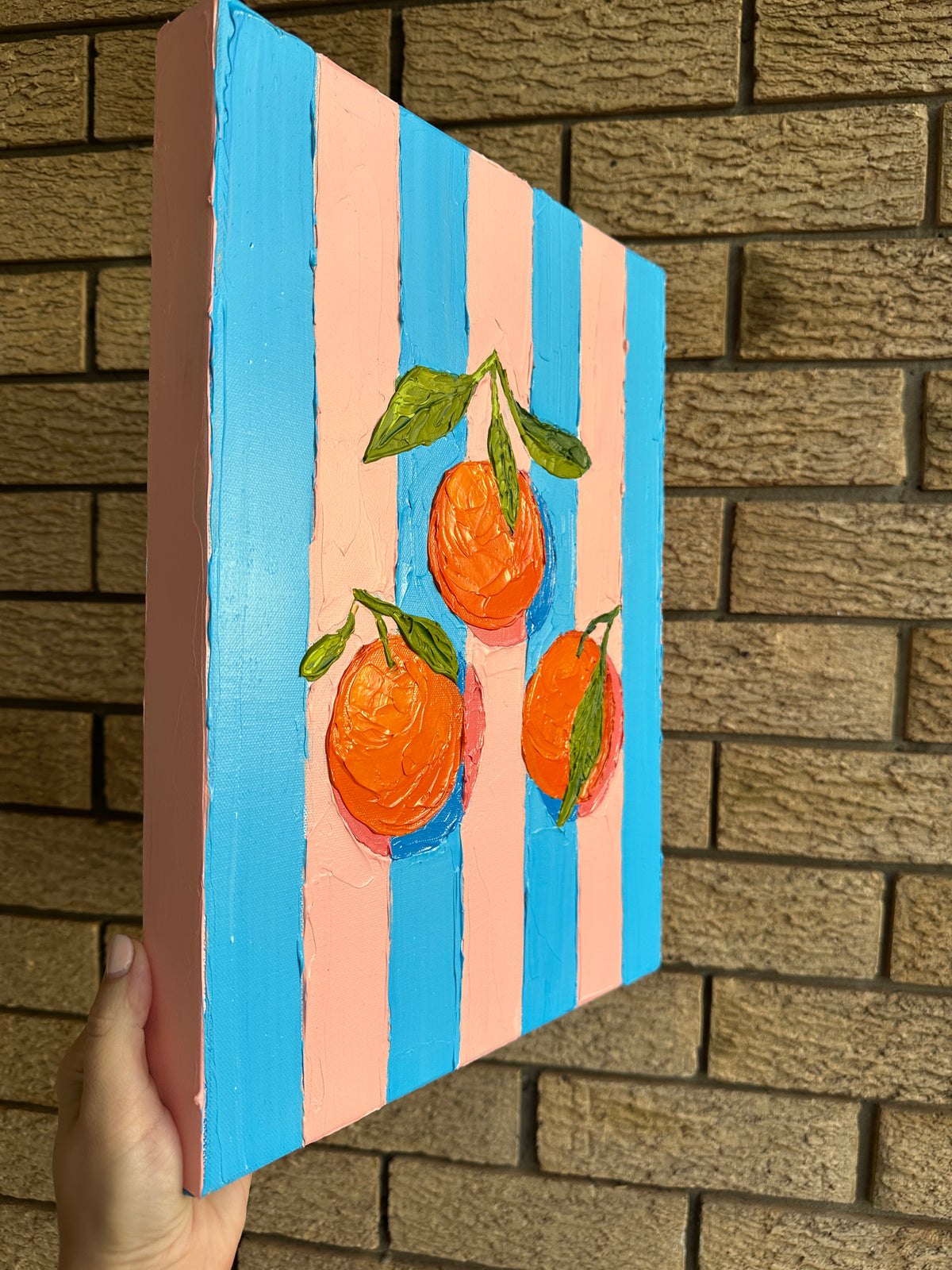 ORANGE TRIO 31x41 cm acrylic on canvas original painting