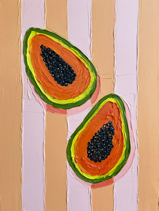 PAPAYA DUO 31x41 cm acrylic on canvas original painting