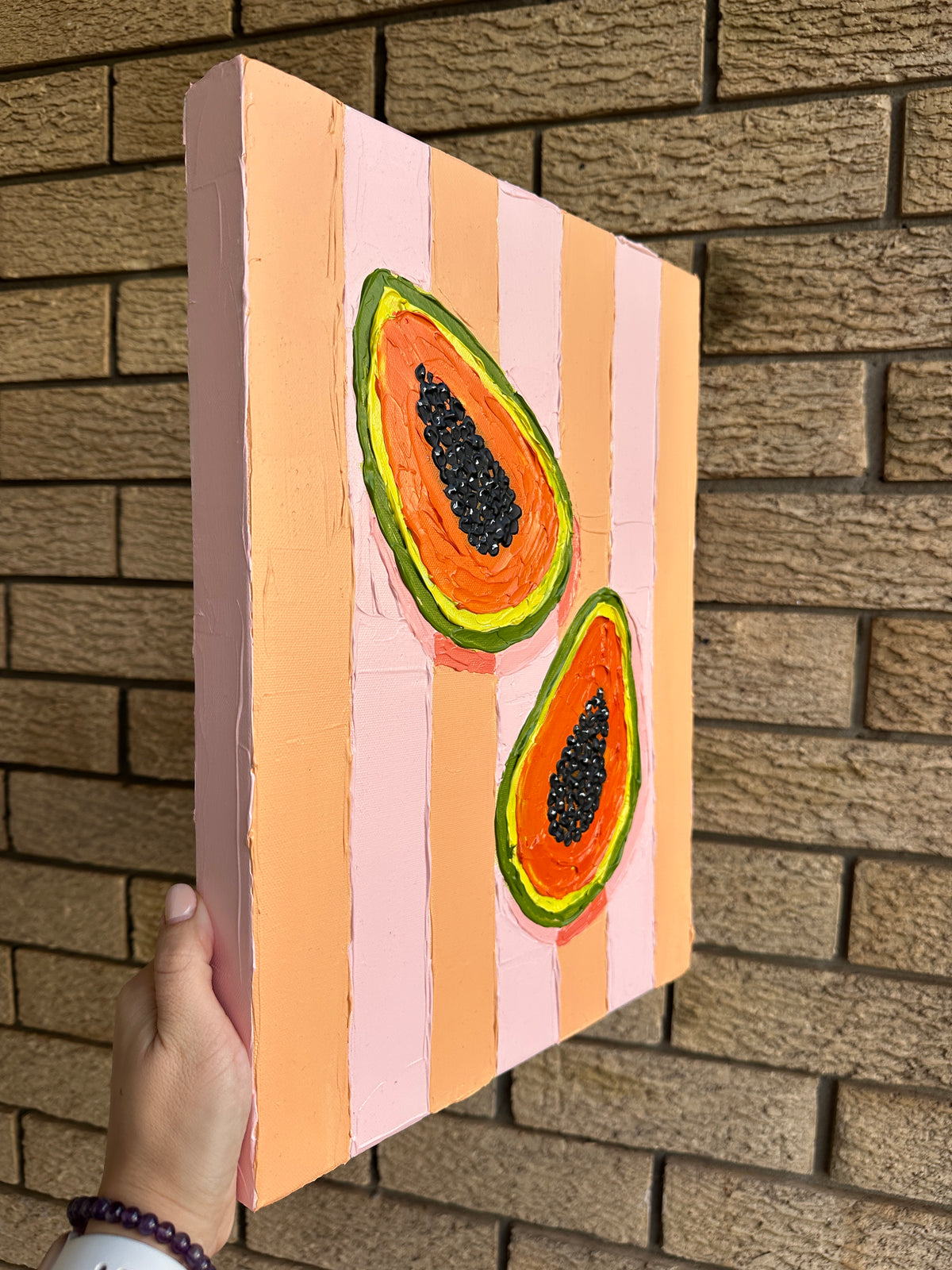 PAPAYA DUO 31x41 cm acrylic on canvas original painting