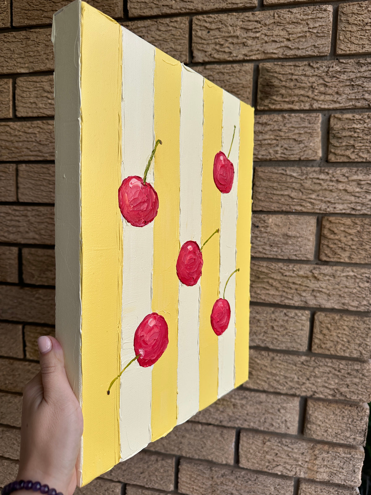 SWEET CHERRY STUDY 31x41 cm acrylic on canvas original painting