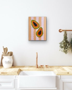 PAPAYA DUO 31x41 cm acrylic on canvas original painting