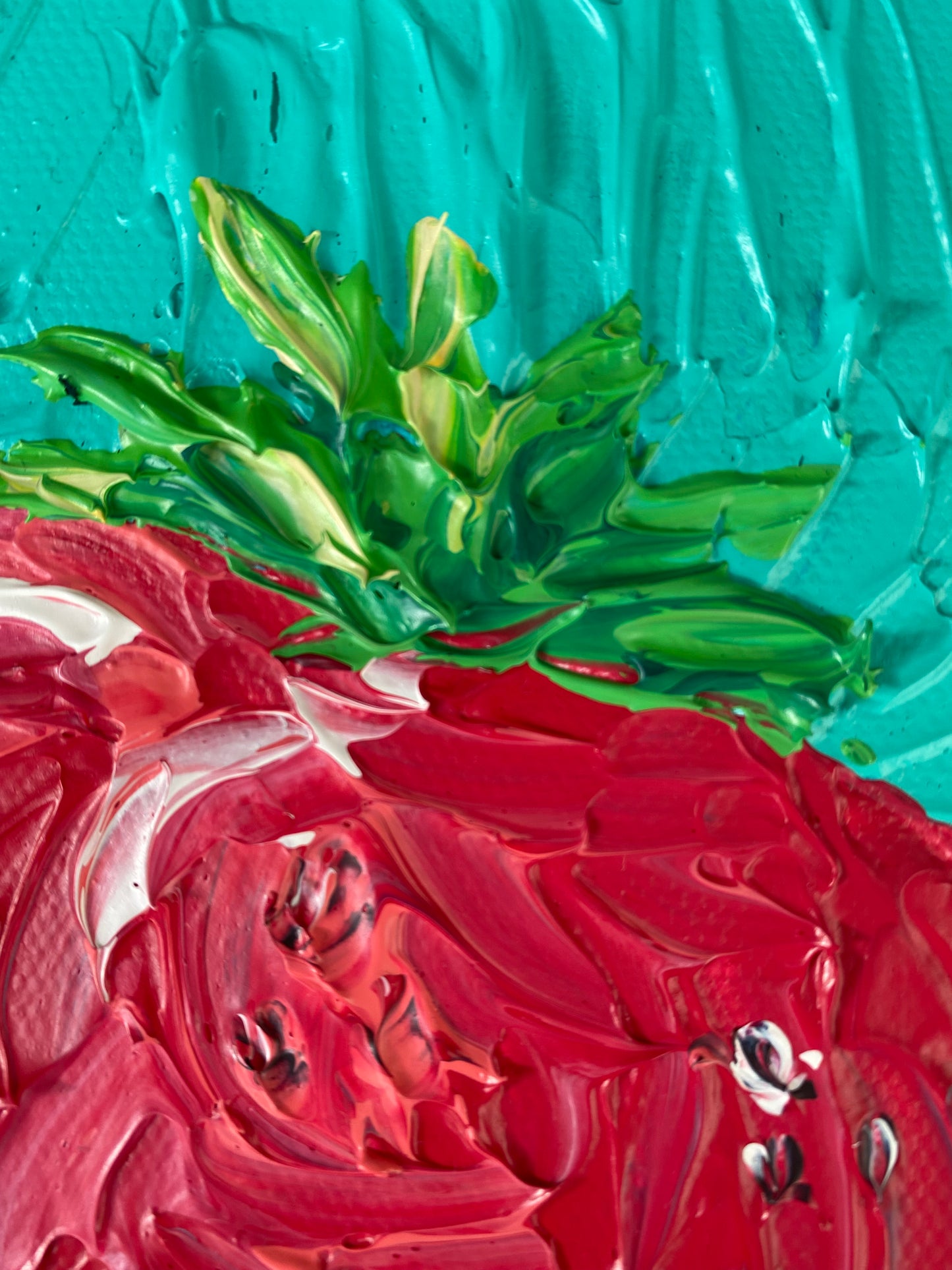 STRAWBERRIES 23x31 cm acrylic on canvas original painting