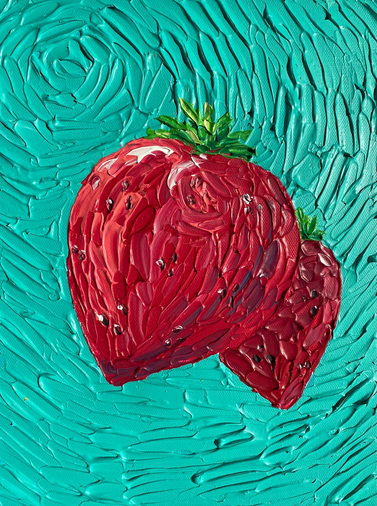 STRAWBERRIES 23x31 cm acrylic on canvas original painting
