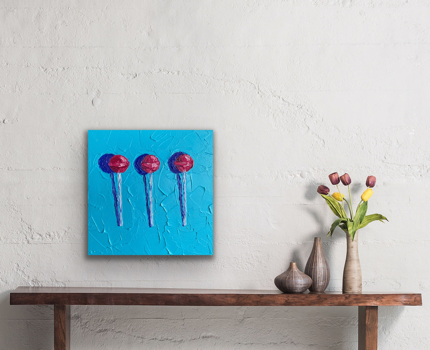LOLLIPOPS 30.5x30.5 cm acrylic on canvas original painting