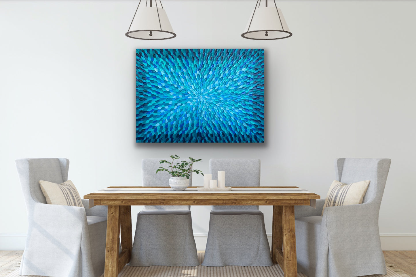 COLORS OF OCEAN ABSTRACT 122x91 cm acrylic on canvas original painting