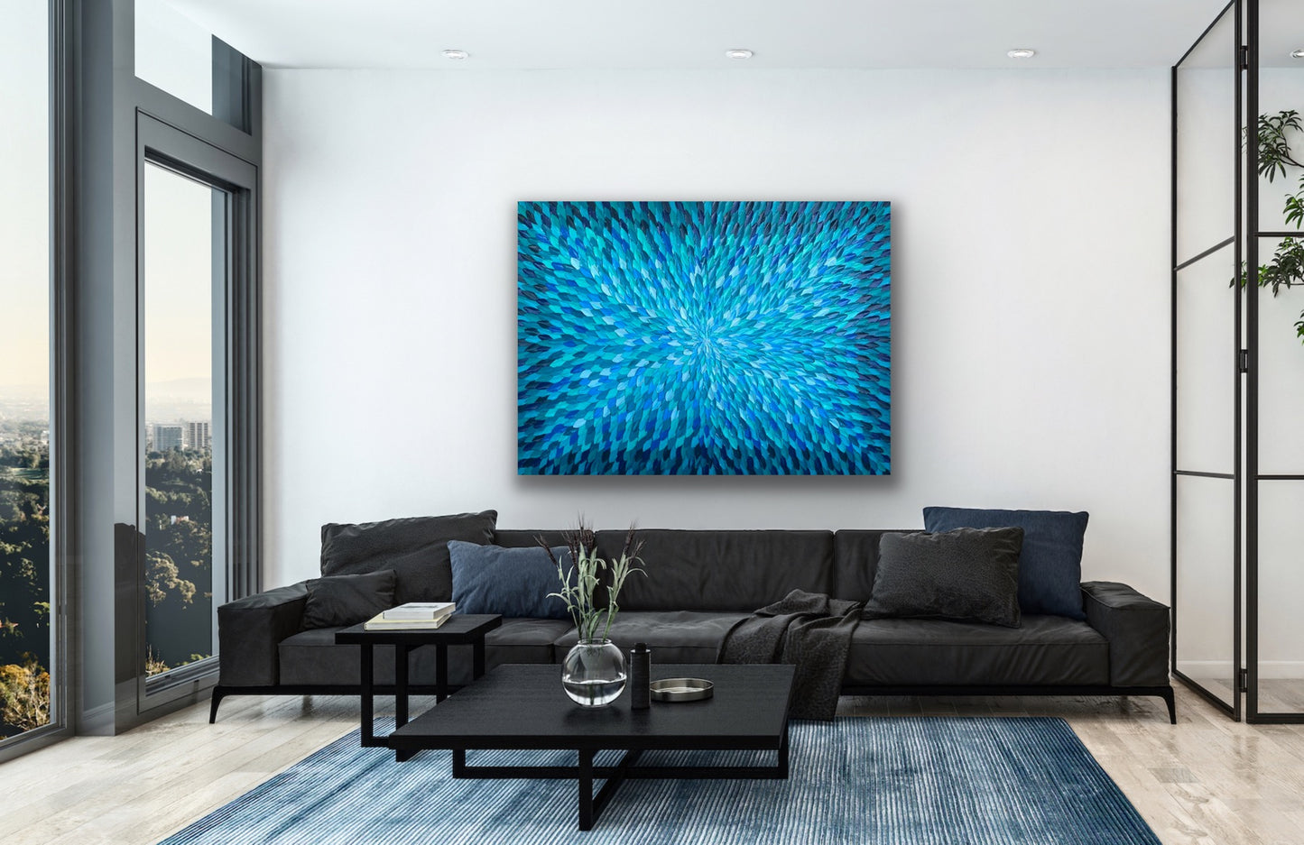 COLORS OF OCEAN ABSTRACT 122x91 cm acrylic on canvas original painting