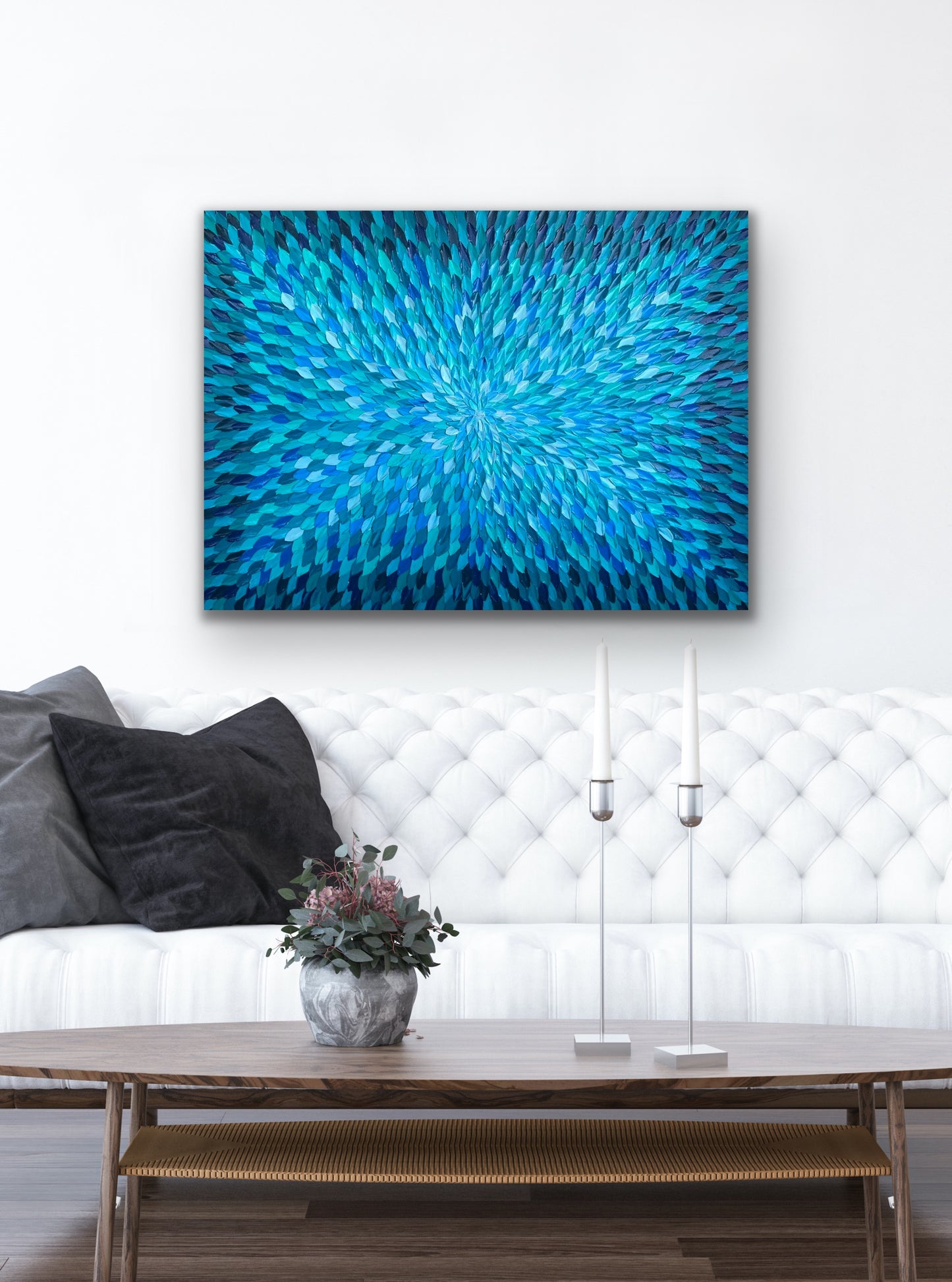 COLORS OF OCEAN ABSTRACT 122x91 cm acrylic on canvas original painting