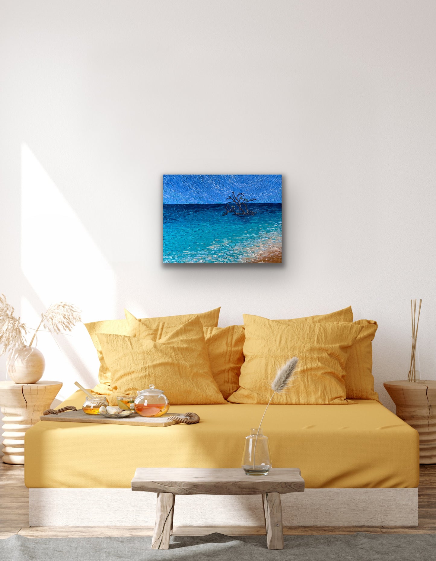 PARADISE 80x60 cm acrylic on wood original painting