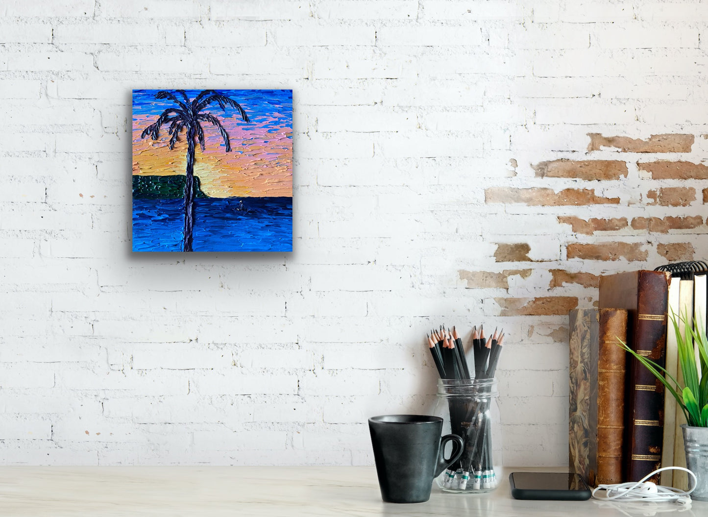 SUNSET AT BALMORAL 30.5x30.5 cm acrylic on canvas original painting