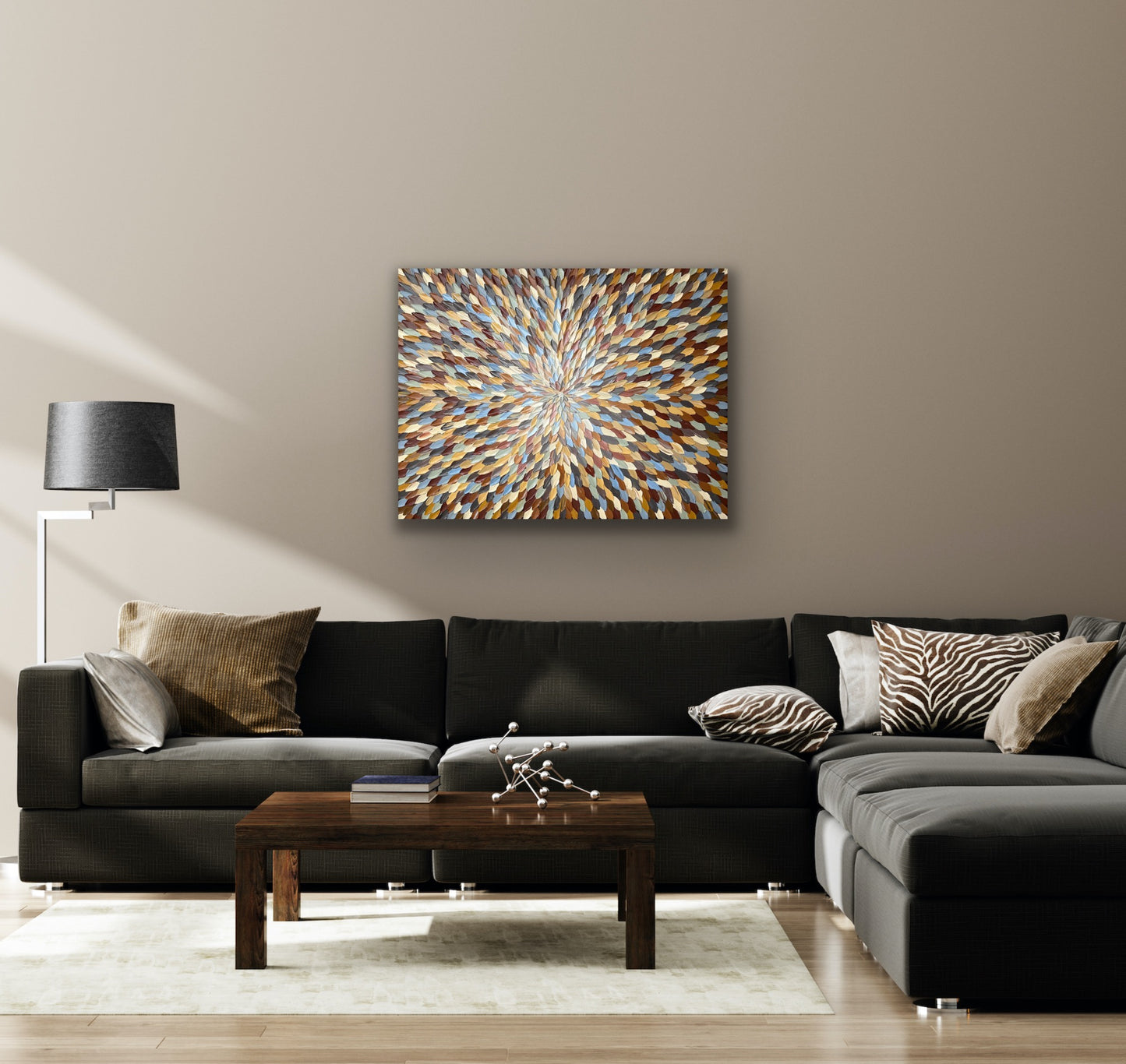 COLORS OF COFFEE 107x81 cm acrylic on canvas original painting