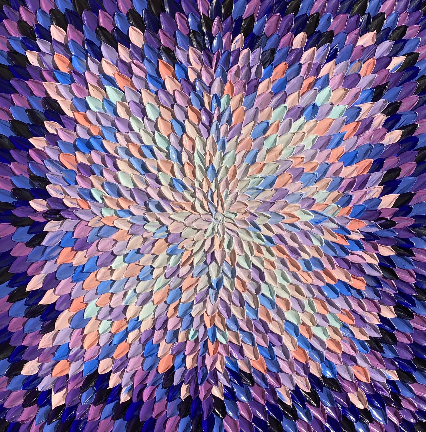 COLORS OF COTTON CANDY 76x76 cm acrylic on canvas original painting