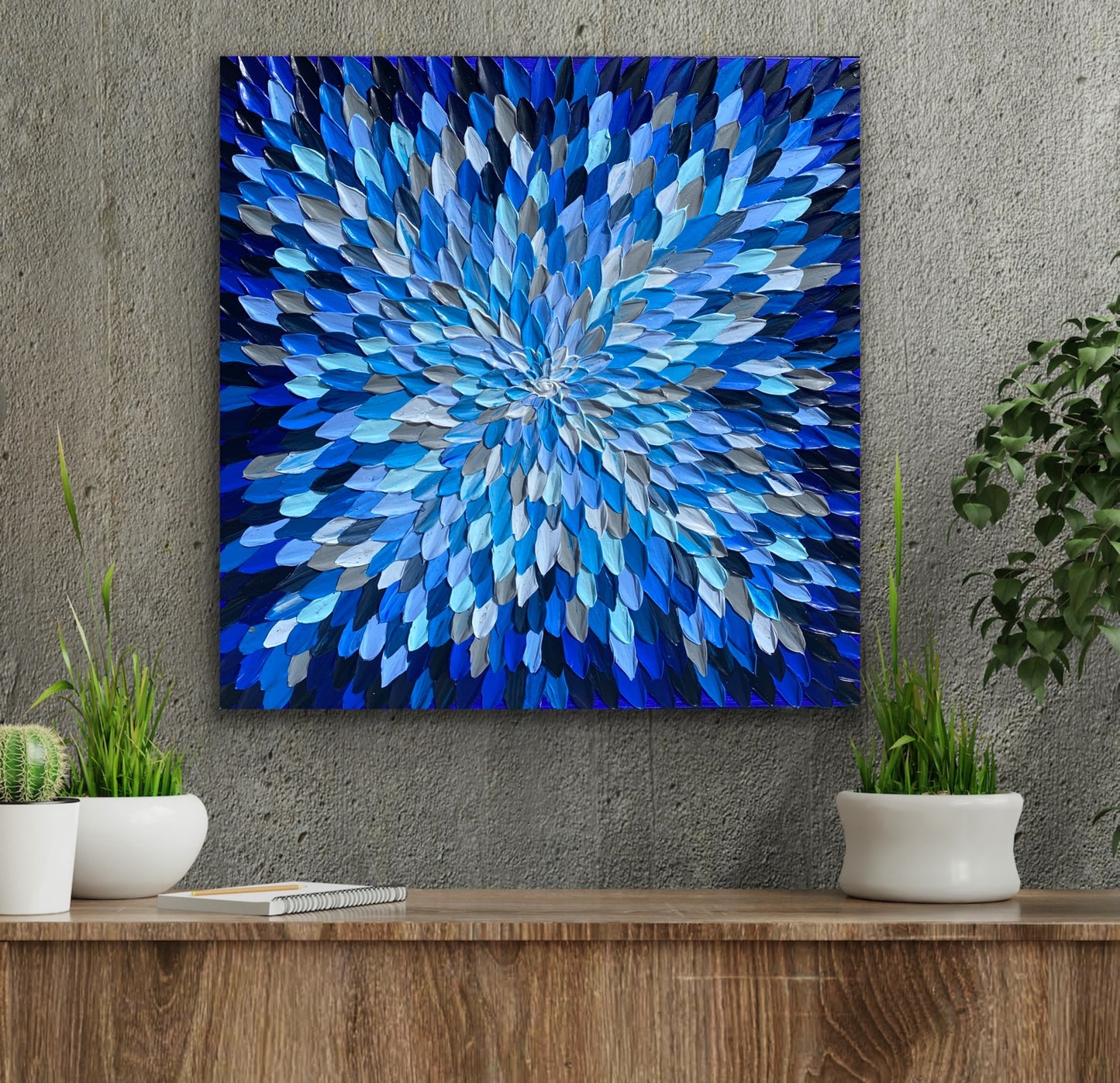 COLORS OF SKY 61x61 cm acrylic on canvas original painting