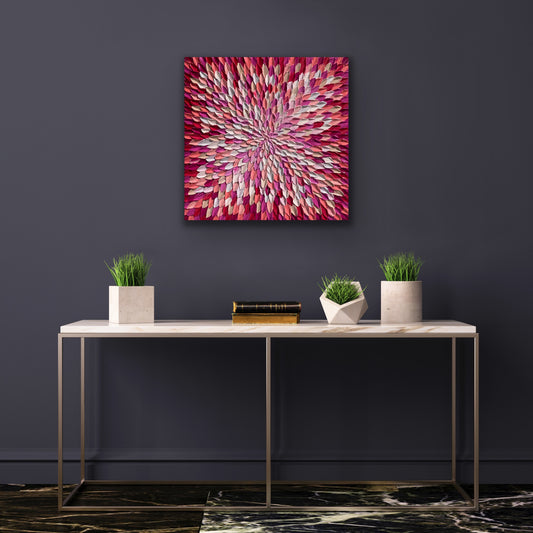 COLORS OF BLOOM 61x61 cm acrylic on canvas original painting