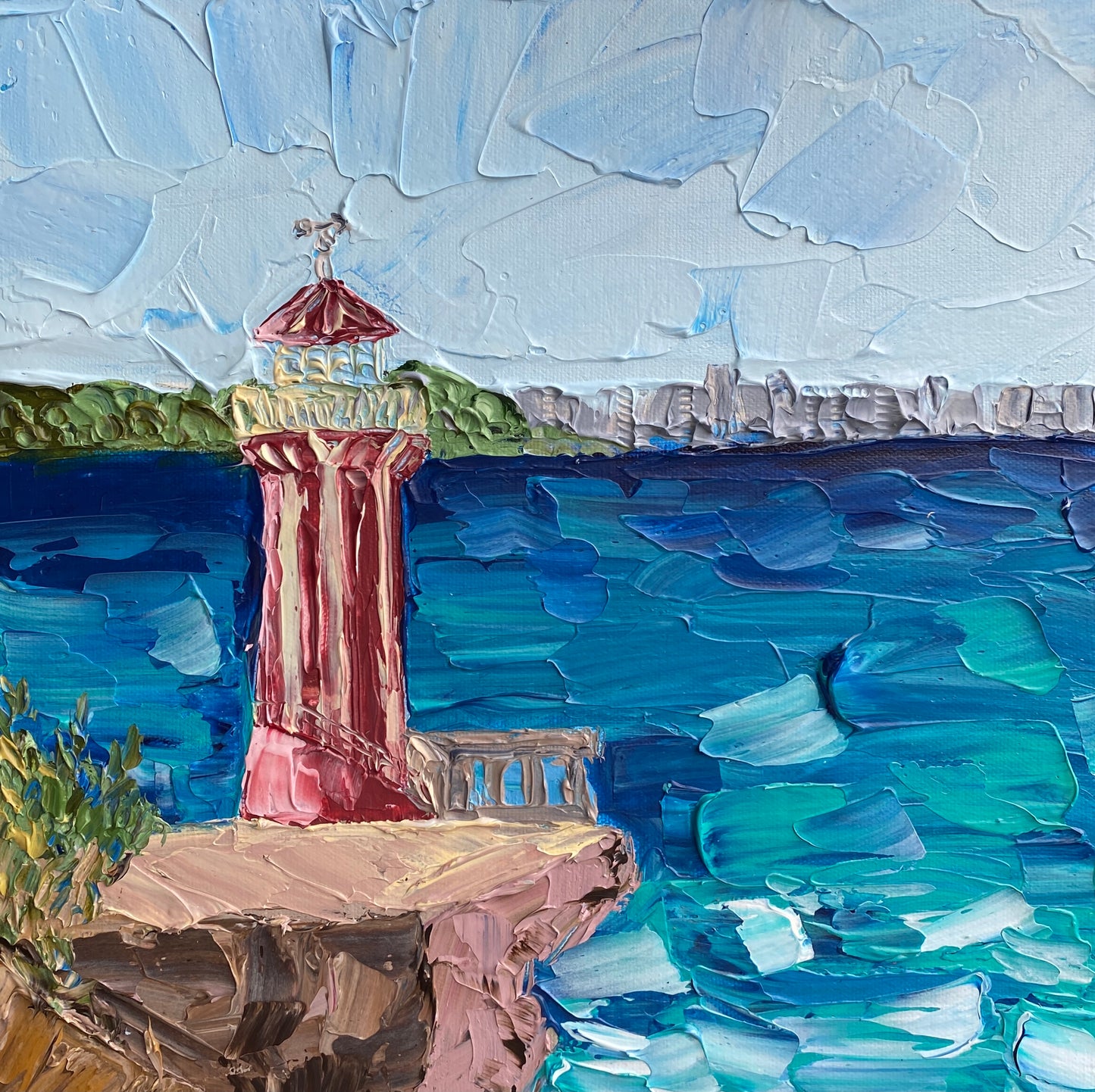 HORNSBY LIGHTHOUSE 30.5x30.5 cm acrylic on canvas original painting