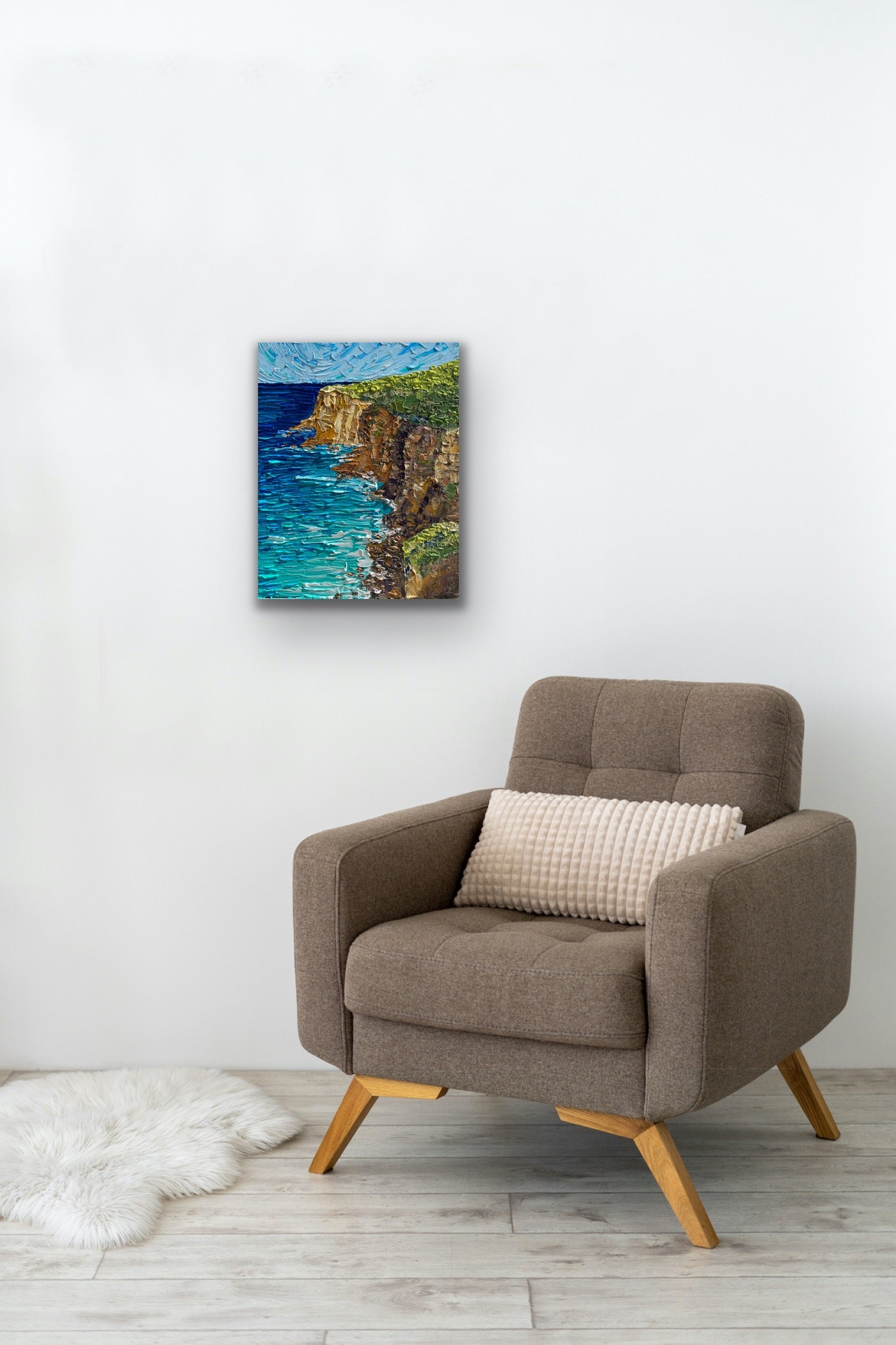 ROYAL NATIONAL PARK COASTAL CLIFFS 41x51 cm acrylic on canvas original painting