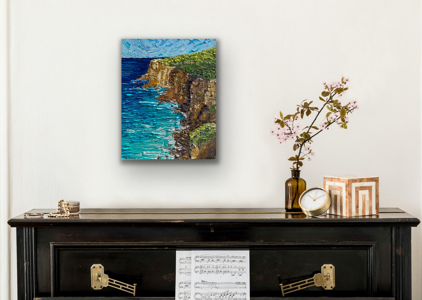 ROYAL NATIONAL PARK COASTAL CLIFFS 41x51 cm acrylic on canvas original painting