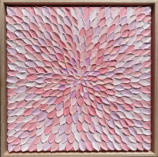 PINK HAZE 33x33 cm acrylic on canvas original painting FRAMED