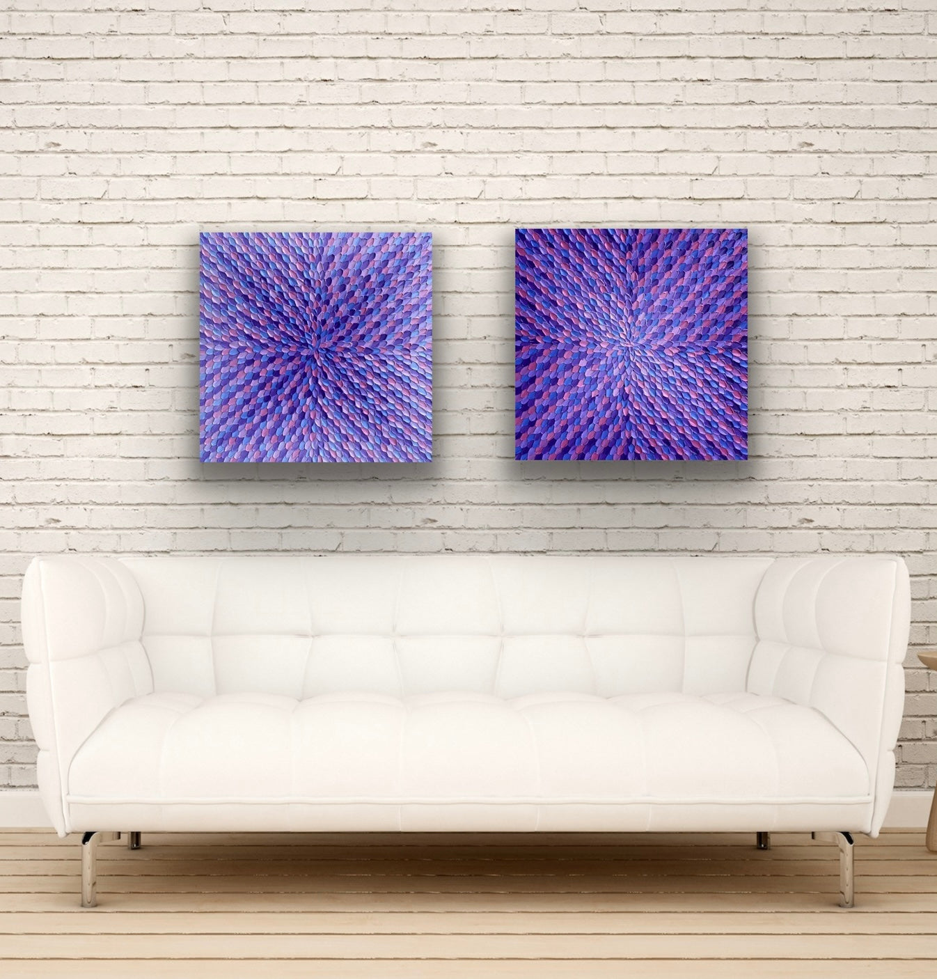 PURPLE DREAMS 122x61 cm (SET OF 2) acrylic on canvas original paintings